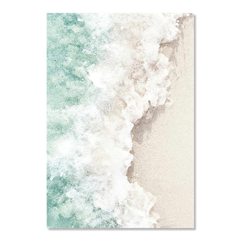 Blue Green Beach Surf Scene Tropical Dream Landscape Wall Art Fine Art Canvas Prints For Living Room Bedroom Gallery Wall Home Decor