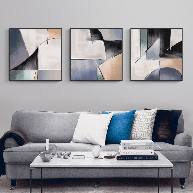 Bold Abstract Geometric Shapes Contemporary Office Wall