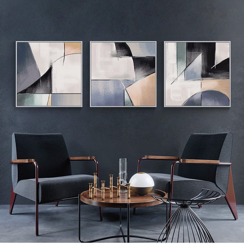 Bold Abstract Geometric Shapes Contemporary Office Wall