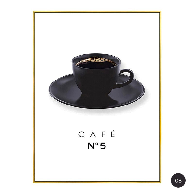 Cafe No5 Love Chic Wall Art Fine Art Canvas Prints Paris Perfume Glamour Fashion Posters For Living Room Bedroom Boutique Home Salon Art Decor