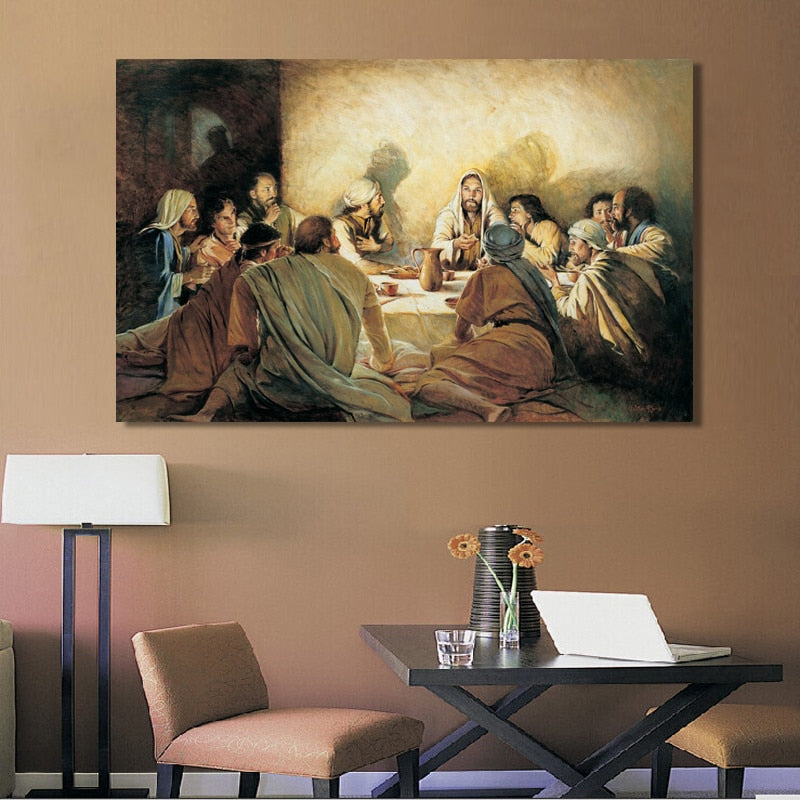 Classical Painting Wall Art Jesus Betrayal Disciples Last Dinner Fine Art Painting For Dining Room Living Room Classic Style Wall Decoration Raw Canvas Print