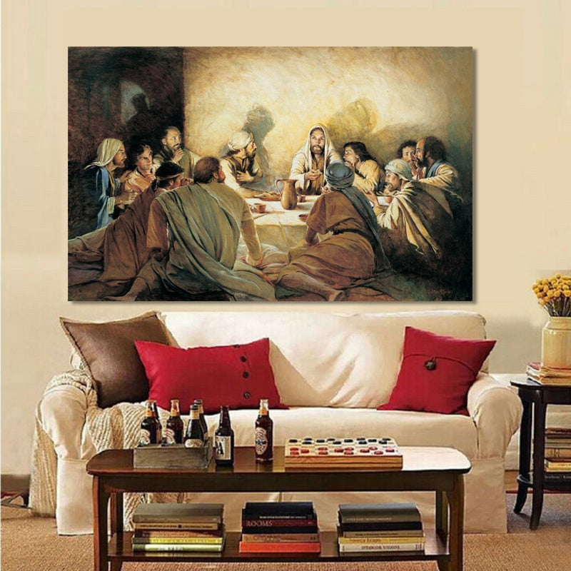 Classical Painting Wall Art Jesus Betrayal Disciples Last Dinner Fine Art Painting For Dining Room Living Room Classic Style Wall Decoration Raw Canvas Print