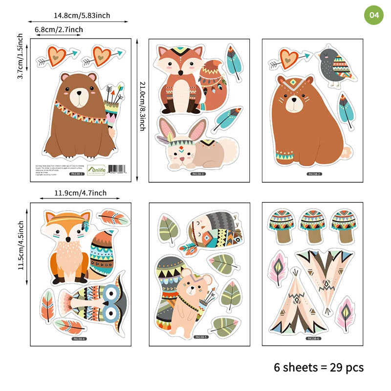 Colorful Cartoon Nordic Nursery Wall Decals For Kid's Room Removable PVC Wall Stickers For Children's Playroom Creative DIY Kindergarten Decoration