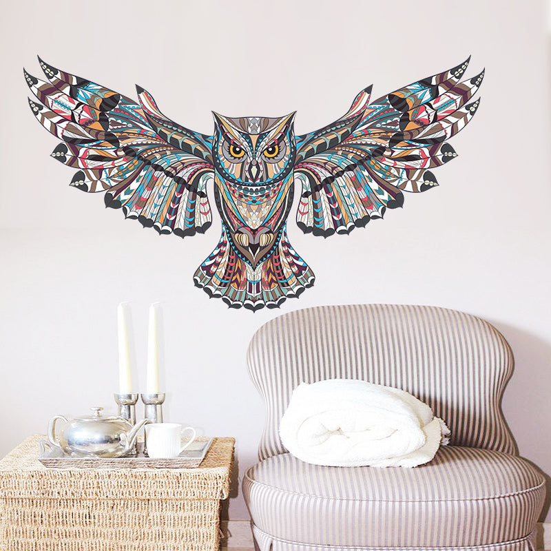 Colorful Owl Wall Decal For Kids Room Decor Removable PVC Vinyl Self Adhesive Wall Sticker For Modern Nursery Room Decoration