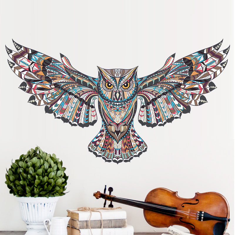 Colorful Owl Wall Decal For Kids Room Decor Removable PVC Vinyl Self Adhesive Wall Sticker For Modern Nursery Room Decoration