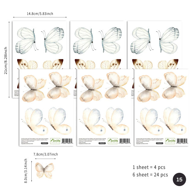 Cute Bohemian Hearts Wall Decals Neutral Colors Beige Brown Pink Hearts Removable PVC Wall Stickers For Baby's Room Children's Bedroom Nursery Art Decor