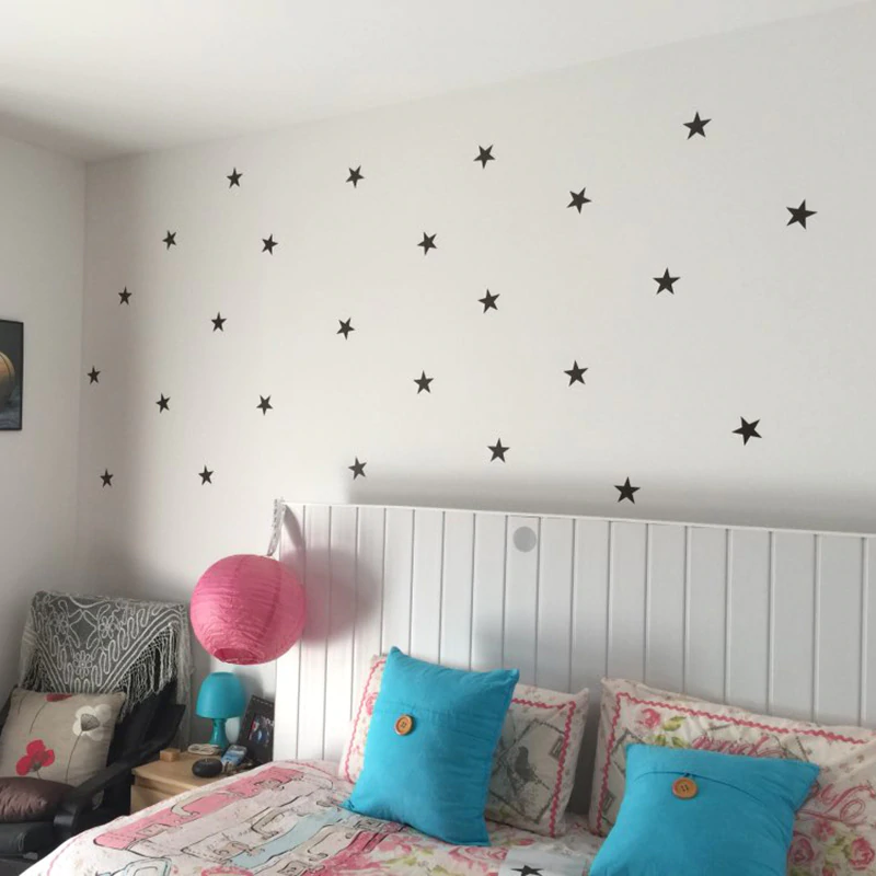 Cute Little Stars Wall Decals For Nursery Room Decor Removable Multiple Colored Star Stickers For Kids Room Nordic Style Decor