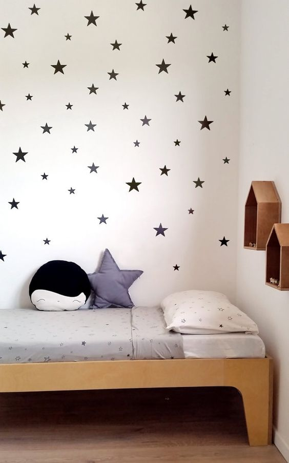 Cute Little Stars Wall Decals For Nursery Room Decor Removable Multiple Colored Star Stickers For Kids Room Nordic Style Decor