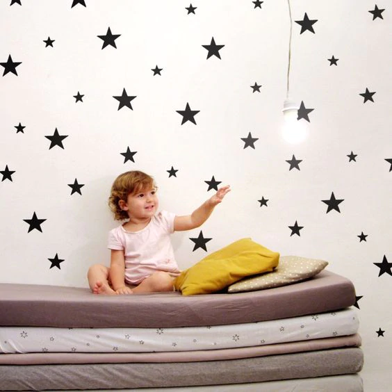 Cute Little Stars Wall Decals For Nursery Room Decor Removable Multiple Colored Star Stickers For Kids Room Nordic Style Decor