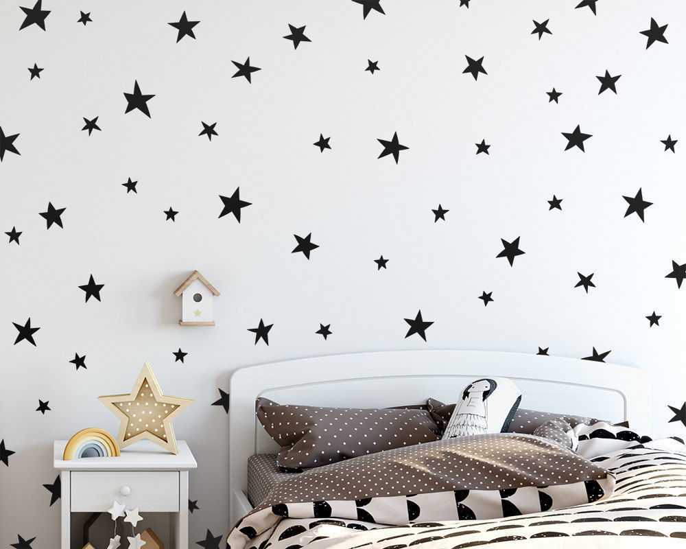 Cute Little Stars Wall Decals For Nursery Room Decor Removable Multiple Colored Star Stickers For Kids Room Nordic Style Decor