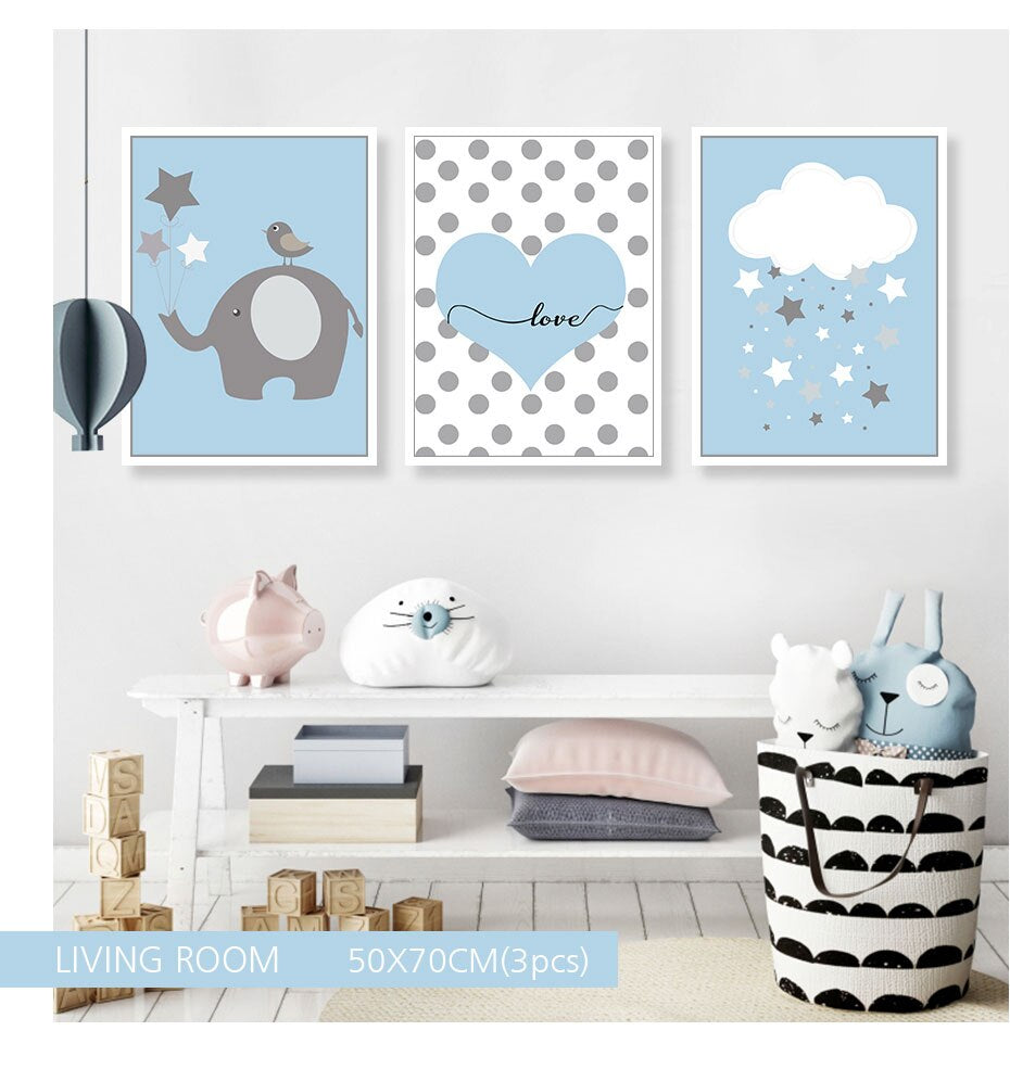 Cute Personalized Baby's Room Wall Art Posters Nordic Style Fine Art Canvas Prints Picture For Children;s Room Modern Cute Kids Room Decor