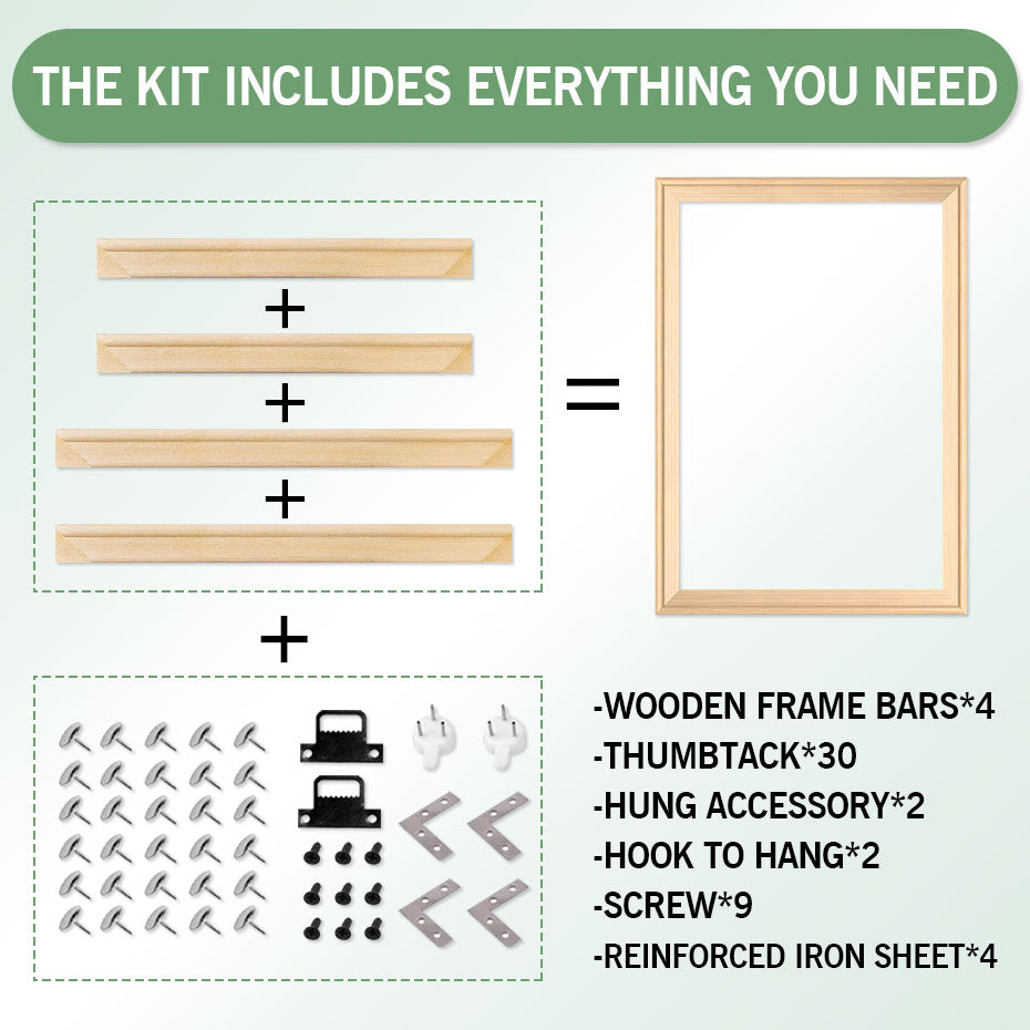 DIY Gallery Mount Picture Framing Kit Wooden Stretcher Bars Pine Wood Picture Frame For Framing Canvas Prints 50x70cm, 60x90cm etc