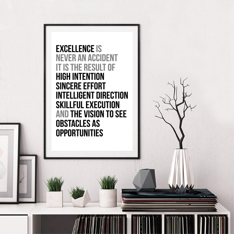 Magnetisch Vader fage Om te mediteren Definition Of Excellent Black and White Wall Art Poster Motivation Quotes –  NordicWallArt.com