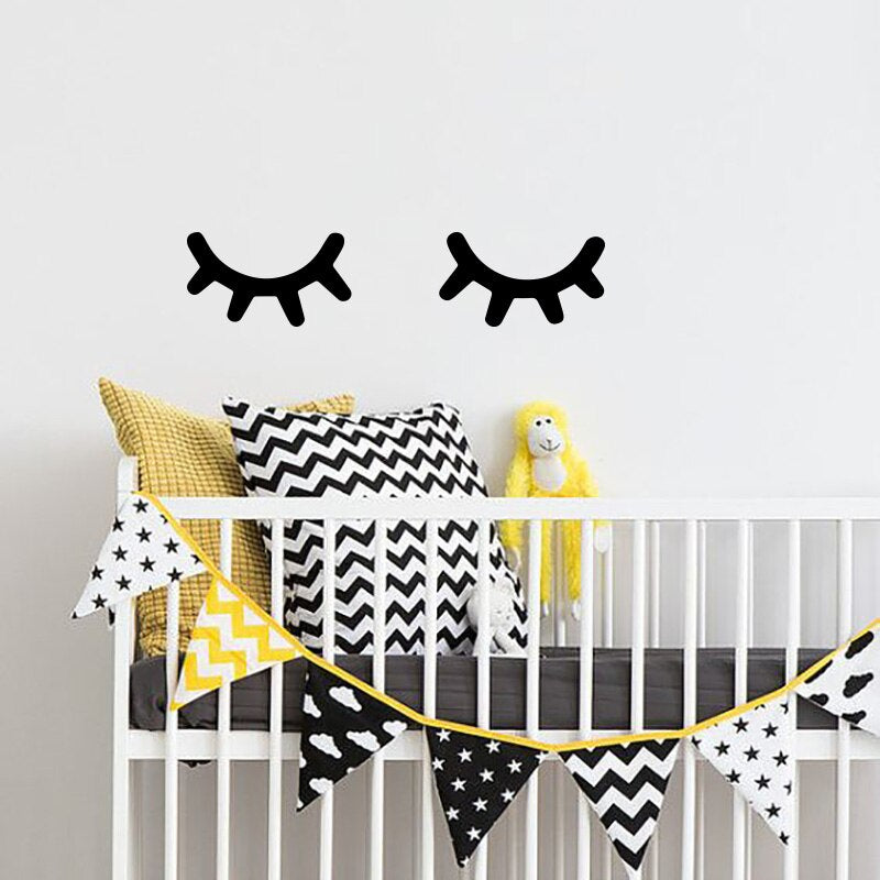 Eyelash Fashion Wall Decals For Girl's Room Removable PVC Self Adhesive Stickers For Nursery Room Wall Windows Furniture Stickers Creative DIY Decoration