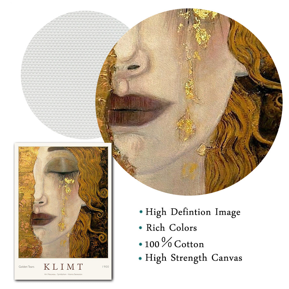 Famous Paintings Gustav Klimt Golden Tears Poster Wall Art Fine Art Canvas Giclee Print Picture For Bedroom Living Room Salon Art Decor