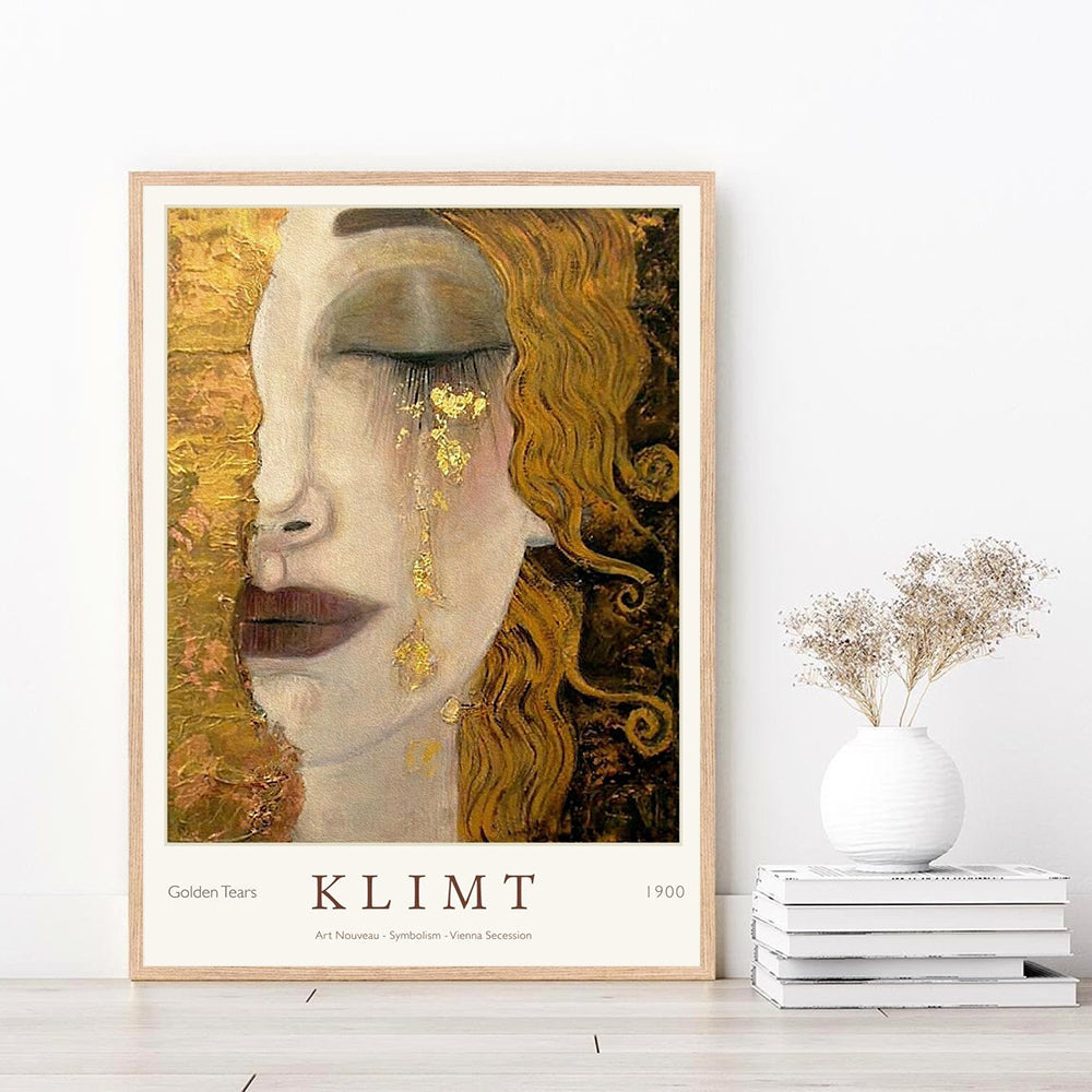 Famous Paintings Gustav Klimt Golden Tears Poster Wall Art Fine Art Canvas Giclee Print Picture For Bedroom Living Room Salon Art Decor