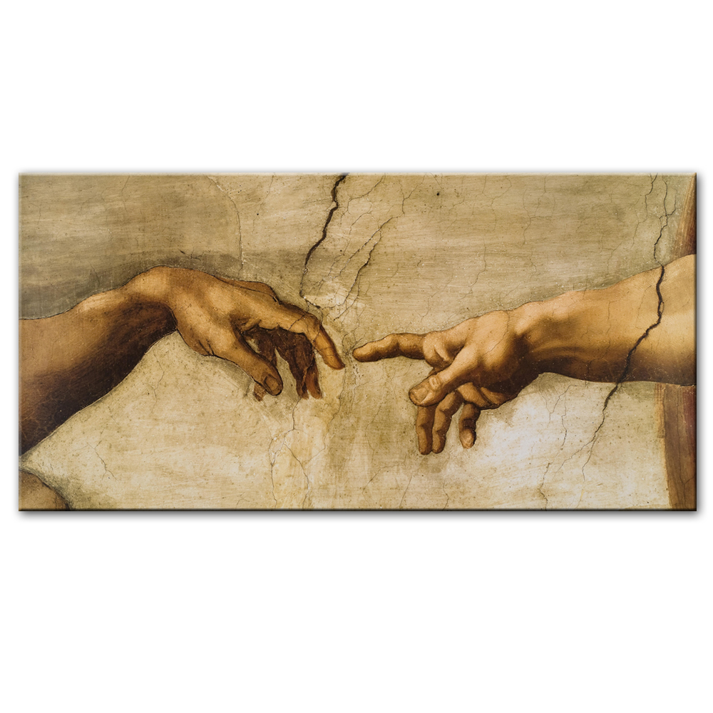Famous Artists Michelangelo Wall Art Creation Of Adam Painting Fine Art Canvas Giclee Print Renaissance Art Pictures Iconic Imagery