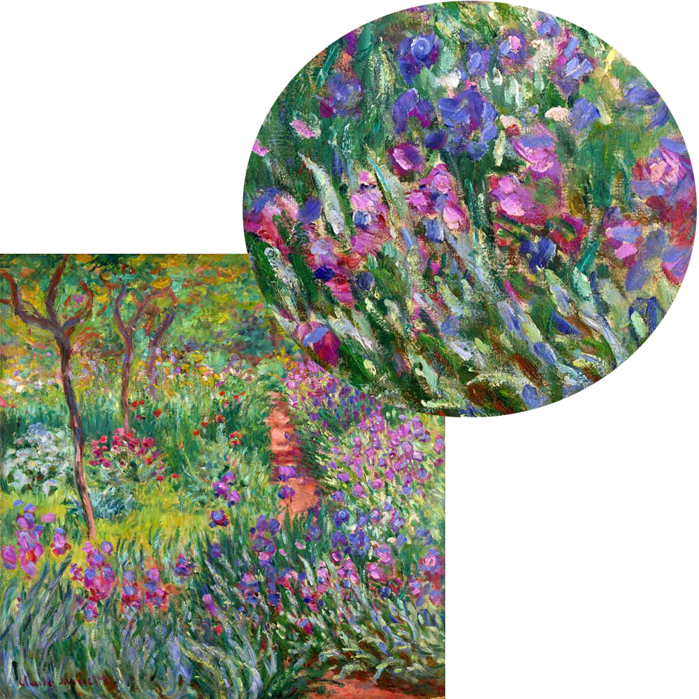 Famous Artists Wall Art Claude Monet The Iris Garden at Giverny Fine Art Canvas Print Classic Colorful Impressionist Floral Wall Art Decor