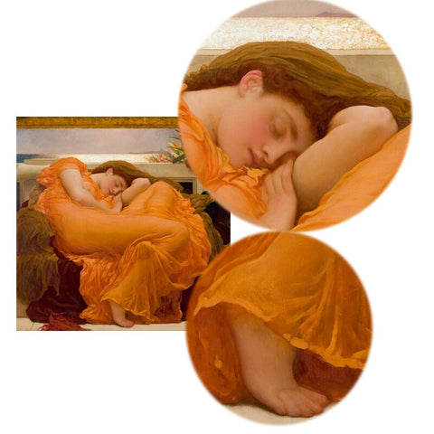 Famous Painting Flaming June by Frederic Leighton Classic Wall Art Fine Art Canvas Prints Classic Pictures For Living Room Dining Room Bedroom Home Decor