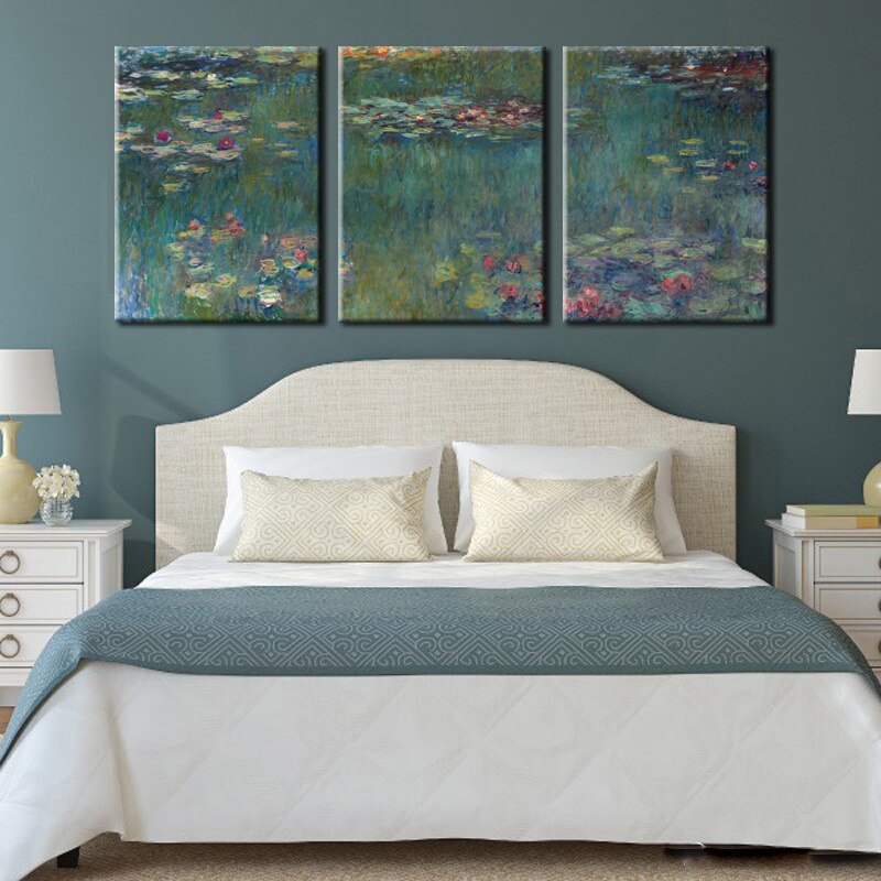 Famous Painting Impressionist Claude Monet Wall Art Fine Art Canvas Prints Classical Pictures For Stylish Living Room Dining Room Wall Art Decor Set of 3