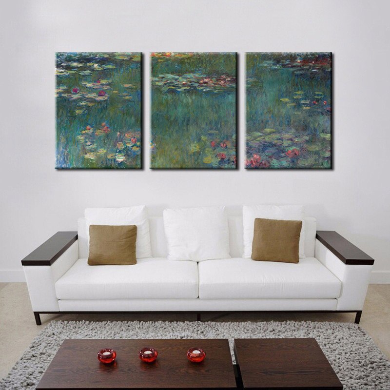Famous Painting Impressionist Claude Monet Wall Art Fine Art Canvas Prints Classical Pictures For Stylish Living Room Dining Room Wall Art Decor Set of 3