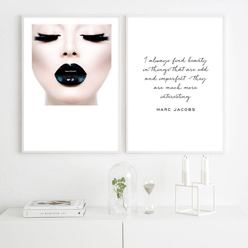 Poster Nordic Fashion Girl Inspirational Quotes Wall Art Canvas Painting  Wall Pictures For Living Room Pop Art Print Salon Decor