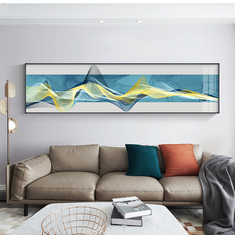 Flowing Lines Abstract Geometric Wide Format Wall Art Fine Art Canvas Print For Living Room Bedroom Picture For Above The Bed