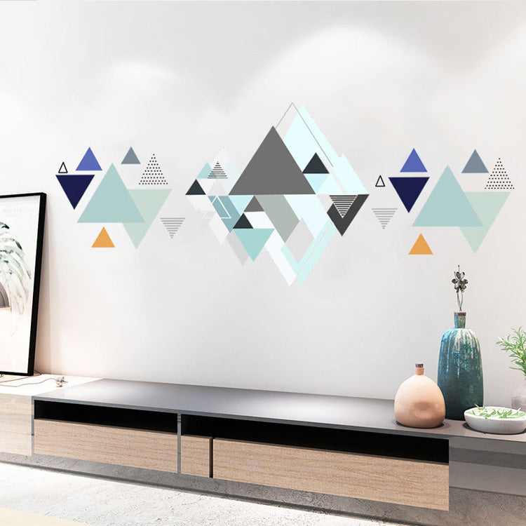 Geometric Abstract Mountains PVC Wall Mural Peel And Stick Wall Decal Nordic Style Modern Creative DIY For Living Room TV Wall Sofa Wall Background Decoration