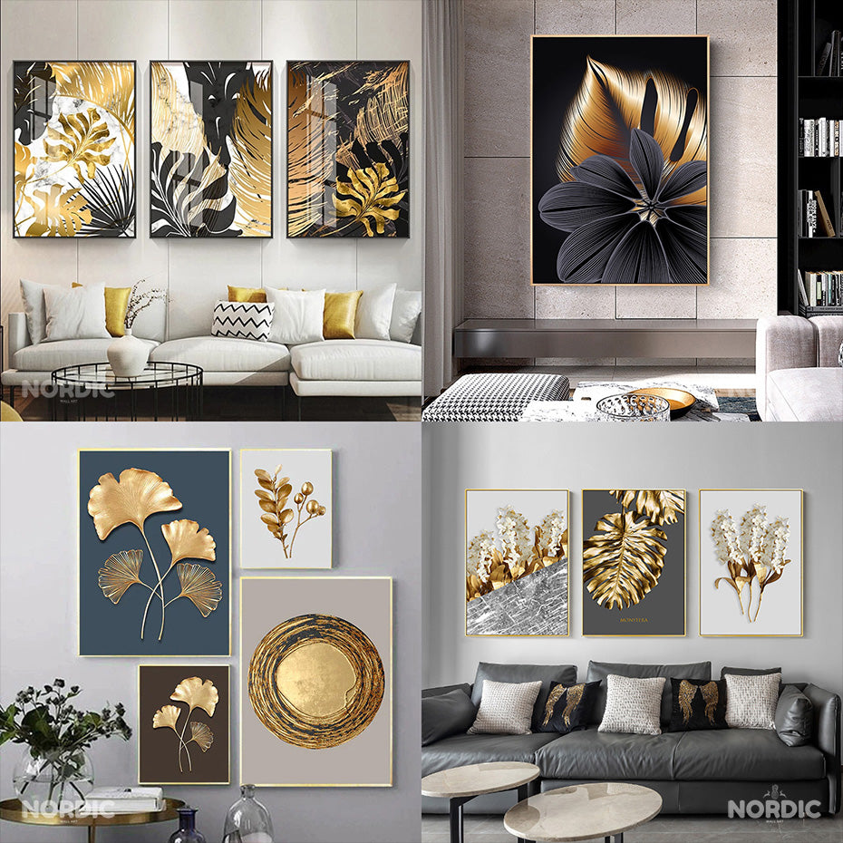 Nordic Gold Collection - Light Luxury Wall Decor for the Living Room