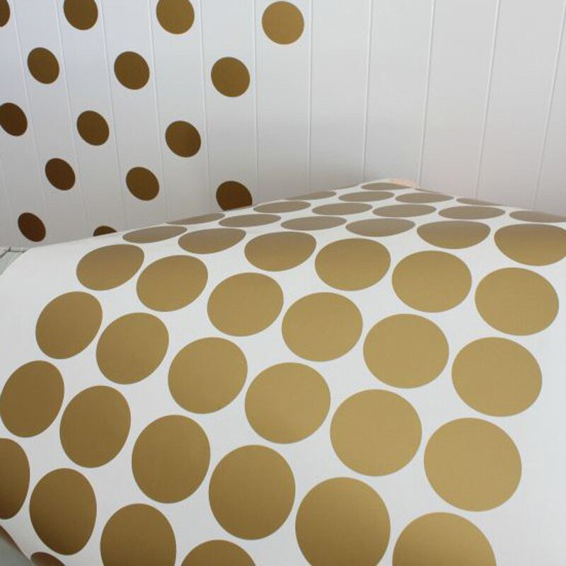 Gold Polka Dots Big Sizes Shiny Wall Decals Removable PVC Wall Stickers For Nordic Style Children's Bedroom Wall Decoration