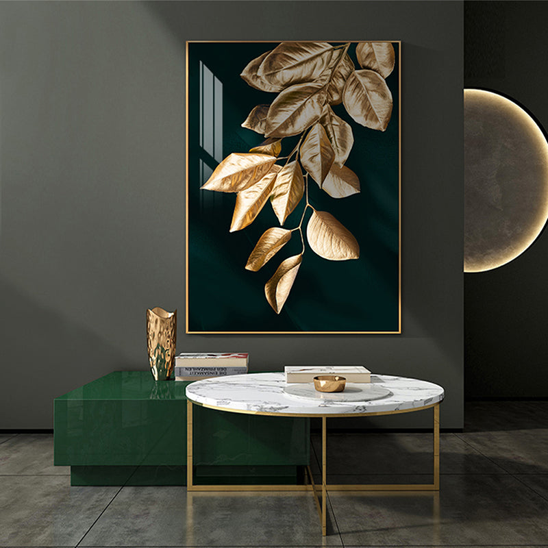 Golden Leaf Wall Art Minimalist Nordic Tropical Plants Fine Art Canvas Prints Luxury Pictures For Living Room Dining Room Modern Home Decor