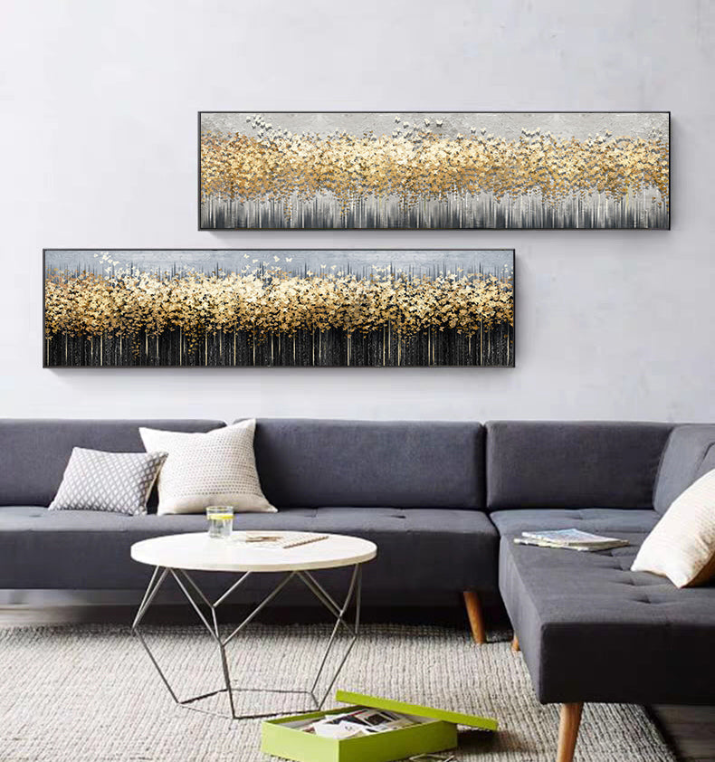 Golden Butterfly Swarm Luxury Abstract Wall Art Wide Format Fine Art Canvas Print Stylish Picture For Bedroom Living Room Home Office Interiors Art Decor