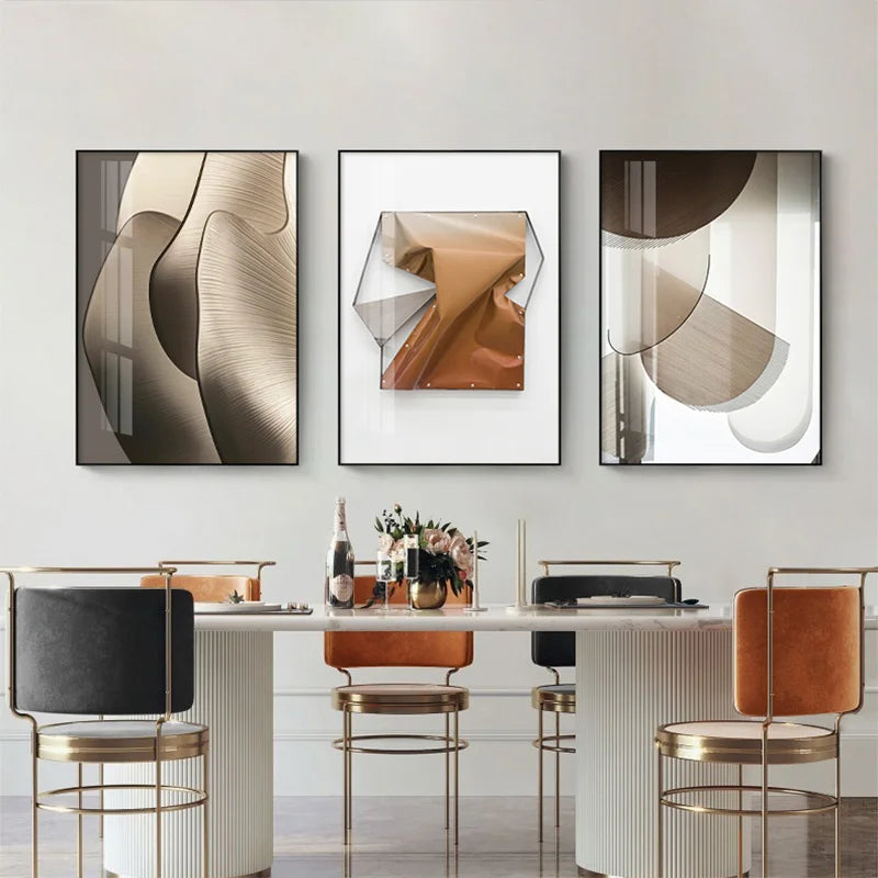 Modern Aesthetics Abstract Geometry Wall Art Fine Art Canvas Prints Pictures For Luxury Apartment Living Room Dining Room Entrance Foyer Art Decor