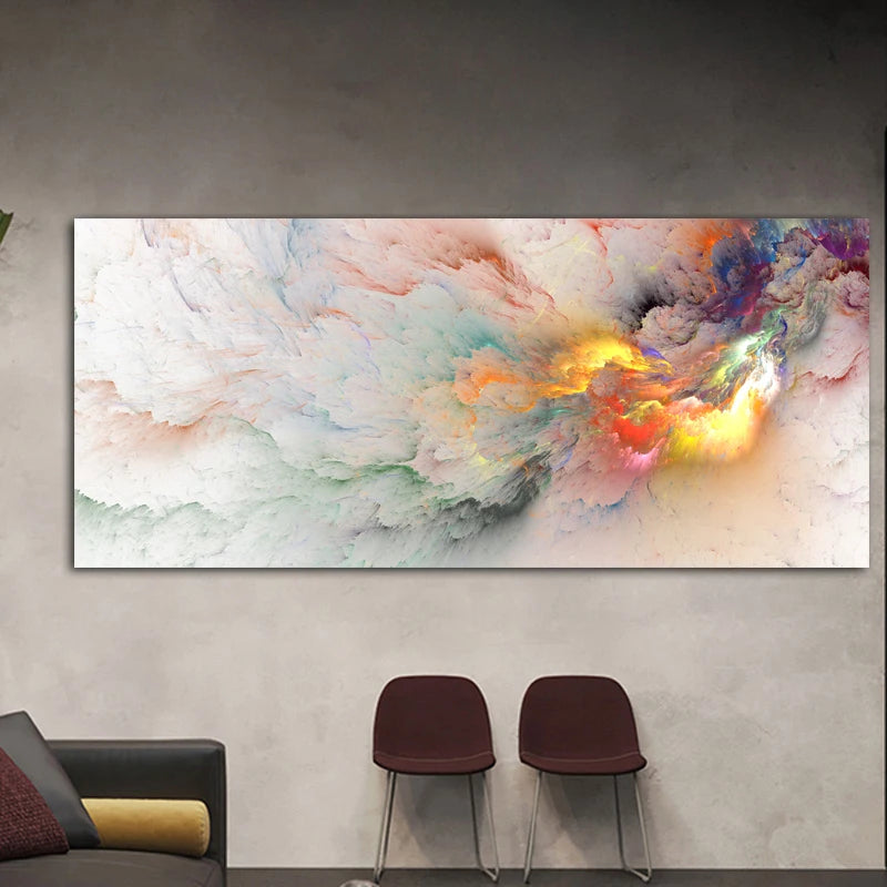 Colorful Alien Cloud Abstract Wall Art Fine Art Canvas Print Picture For Living Room Bedroom Dining Room Home Office Art Decor