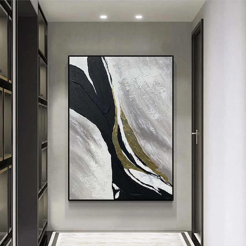 * Hand Painted * Modern Abstract Art Large Format Acrylic Oil Painting For Living Room Entrance Hall Foyer Art Decor