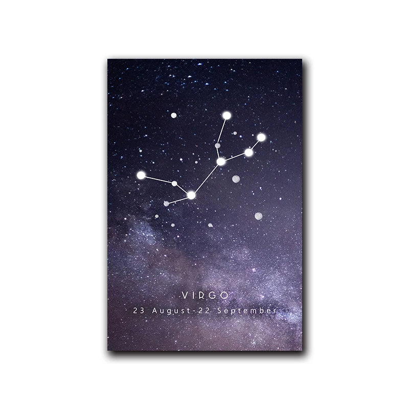Astrology Signs Wall Art Fine Art Canvas Prints Colorful Constellation Posters For Living Room Bedroom Children's Room Decor