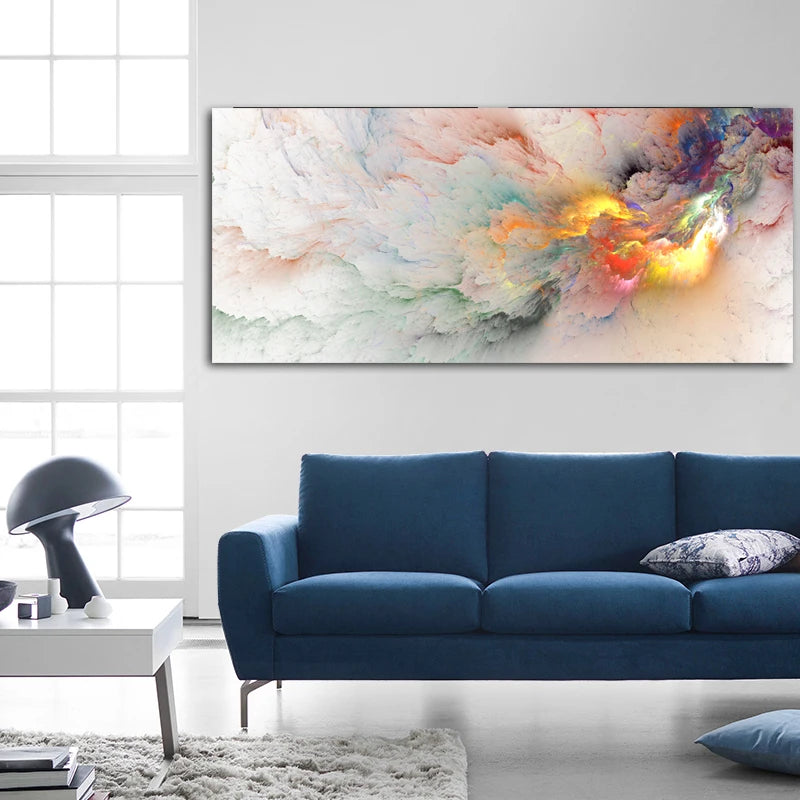 Colorful Alien Cloud Abstract Wall Art Fine Art Canvas Print Picture For Living Room Bedroom Dining Room Home Office Art Decor