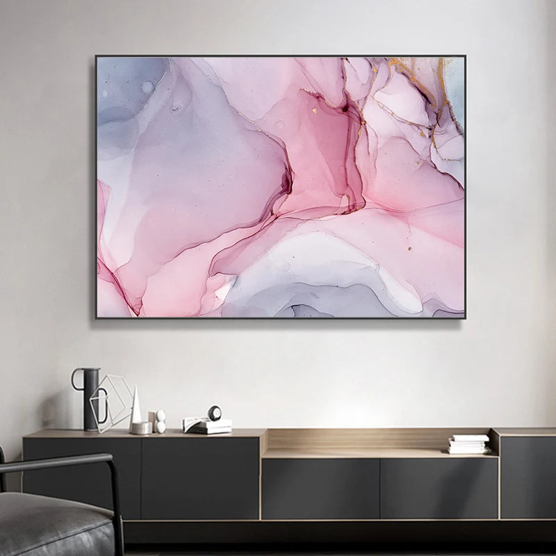 Nordic Liquid Marble Print Wall Art Fine Art Canvas Prints Colorful Abstract Pictures For Living Room Dining Room Entrance Hallway Decor