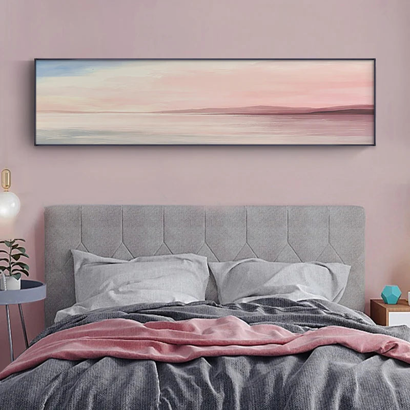 Pastel Blue Pink Purple Abstract Landscape Wall Art Fine Art Canvas Prints Wide Format Pictures For Bedroom Above The Bed Or Above The Sofa