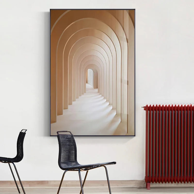 Minimalist Abstract Architectural Wall Art Fine Art Canvas Prints Posters Pictures For Modern Apartment Living Room Home Office Decor