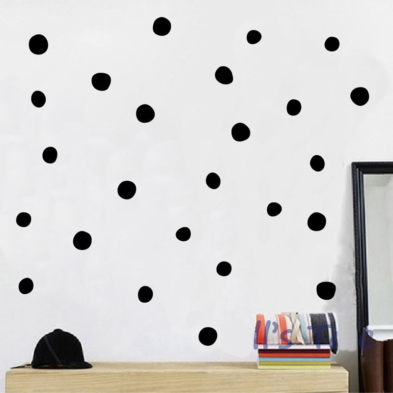 Gold Polka Dots Nursery Wall Decals Colorful Removable Sticky Dots Stickers  For Decorating Kids Bedroom –