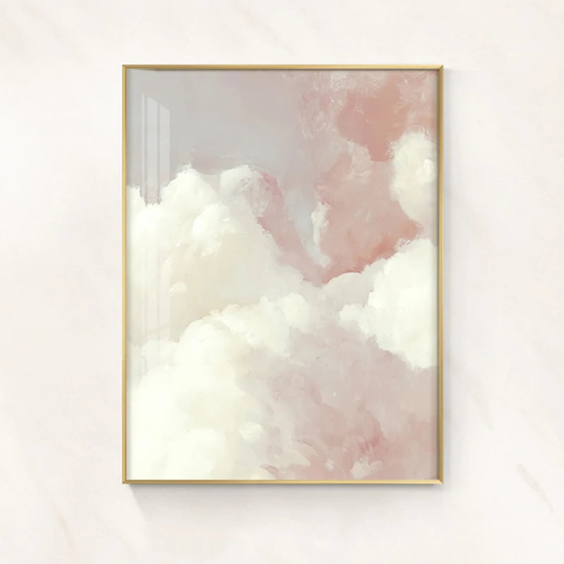 Pastel Blue Sky Clouds Paintings Poster Wall Art Fine Art Canvas Prints Modern Pictures Of Calm For Bedroom Living Room Home Decor