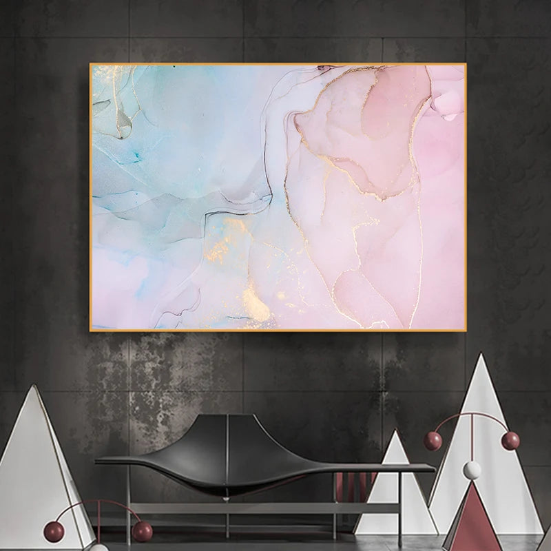 Nordic Liquid Marble Print Wall Art Fine Art Canvas Prints Colorful Abstract Pictures For Living Room Dining Room Entrance Hallway Decor