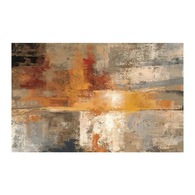 Large Format Abstract Wall Art Fine Art Canvas Prints Beige Gray Orange Neutral Color Contemporary Wall Decor Picture For Modern Living Room Decor