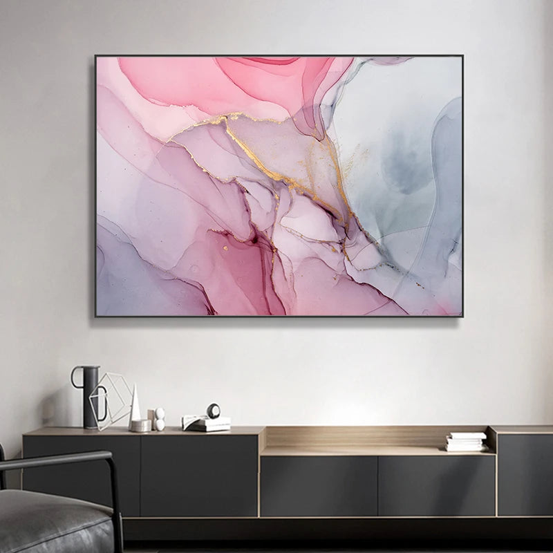 Nordic Liquid Marble Print Wall Art Fine Art Canvas Prints Colorful Abstract Pictures For Living Room Dining Room Entrance Hallway Decor