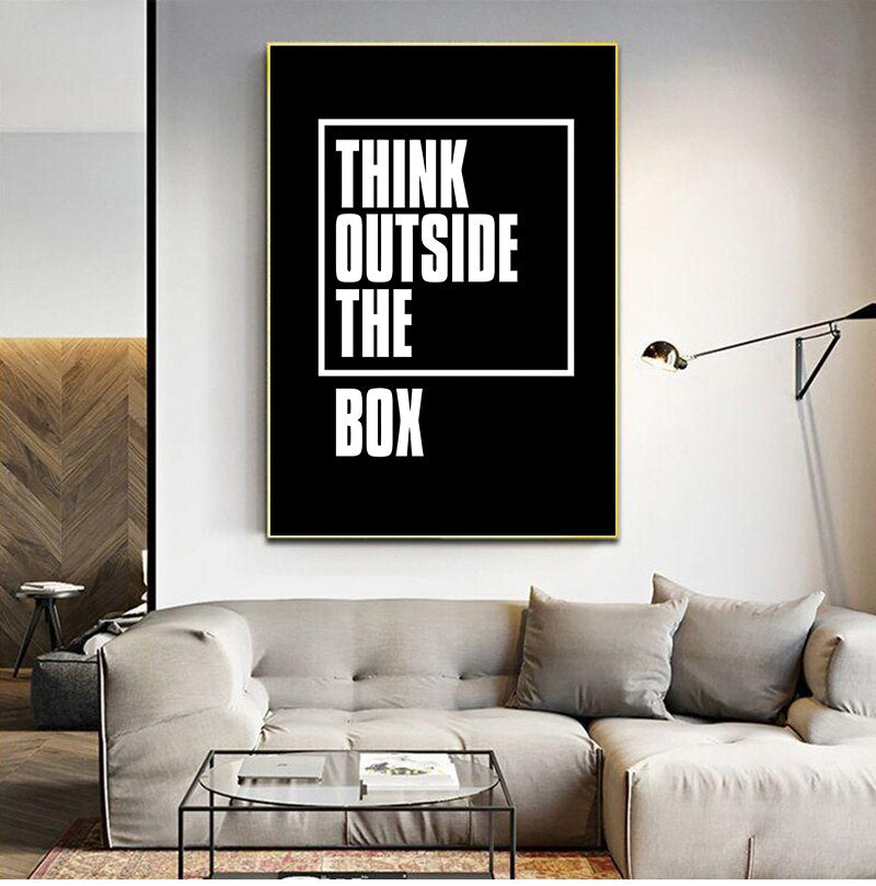 Inspirational Poster Wall Art Fine Art Canvas Print Black White Minimalist Motivational Productivity Quotation Picture For Home Office Wall Decoration