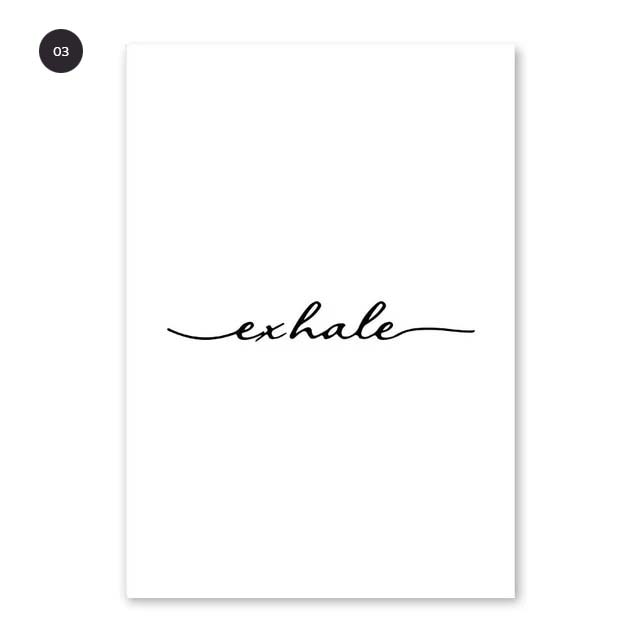 Inhale Exhale Minimalist Spiritualist Wall Art Black And White Fine Art Canvas Prints Meditation Posters For Yoga Studio Pictures For Modern Home Decor