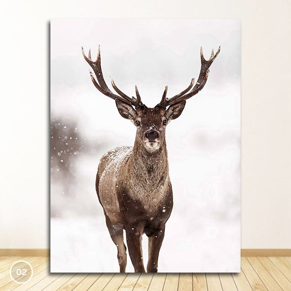 Inspirational Nordic Deer Landscape Wall Art Fine Art Canvas Prints Wilderness Pictures Meaningful Life Quotes Posters For Living Room Home Office Art Decor