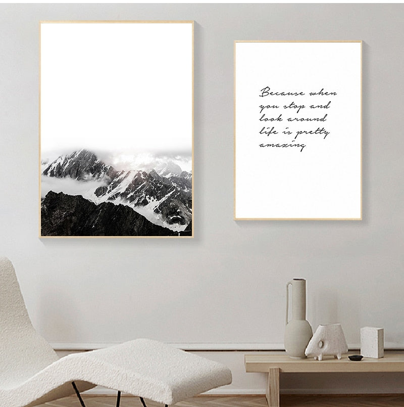 Inspirational Nordic Deer Landscape Wall Art Fine Art Canvas Prints Wilderness Pictures Meaningful Life Quotes Posters For Living Room Home Office Art Decor