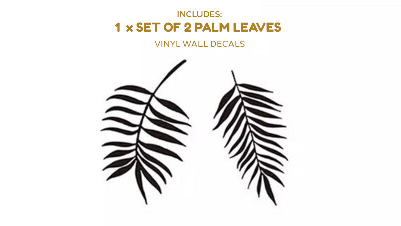 Large Palm Leaf Silhouette Vinyl Wall Decals Solid Color Tropical Leaves Wall Decor Removable Self Adhesive Murals For Creative DIY Living Room